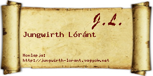 Jungwirth Lóránt névjegykártya