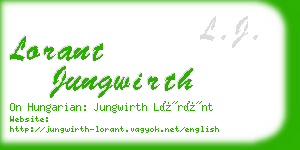 lorant jungwirth business card